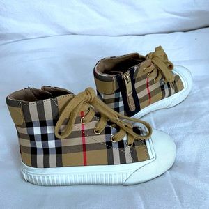 Burberry Kids Unisex High Top Sneaker Zipper